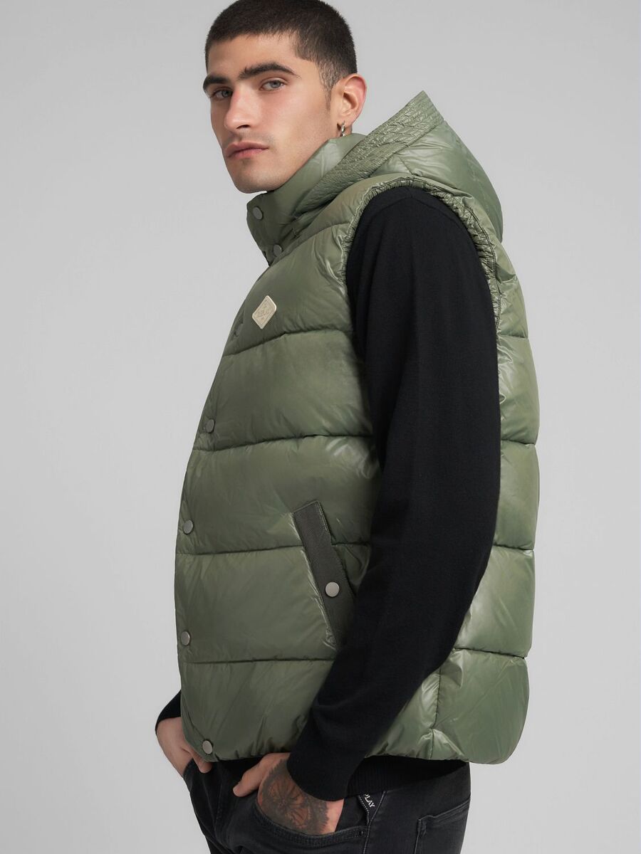 リサイクルポリキルティングフーディーベスト 詳細画像 アーミーグリーン 7